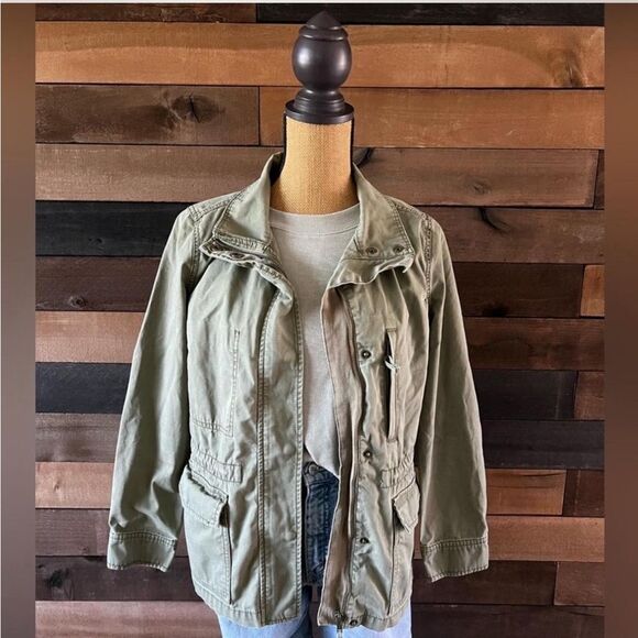 Olive Green Madewell Utility Jacket Zip-Up Multi Pockets - Picture 3 of 7